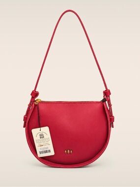 Portland Leather Moon Shot Shoulder Bag in Berry Good
